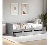 Lit simple Adulte Lit de jour avec tiroirs - SOLOMON - sonoma gris 90x190 cm JILL'S 79465