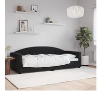 Lit simple Adulte Lit de repos - SOLOMON - noir 80x200 cm 100 % polyester velours JILL'S 21139
