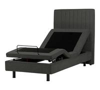 Lit Simple Ajustable Moderne en Tissu 90 x 200 cm Electrique Réglable avec Télécommande Beige Clair Duke II