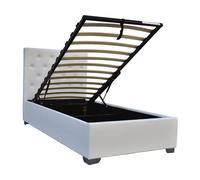 Lit Simple Avec Coffre "Tino" - 90 × 190 Cm - Blanc Blanc