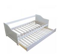 Homestyle4u Lit gigogne 90x200 cm Cadre en Bois de pin Massif Lit d'enfant avec sommier à Lattes Canapé-lit