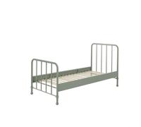 Lit simple Bronxx - VIPACK - Vert olive mat - Métal - A lattes