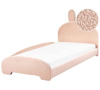 Lit Simple Chambre Enfant Sommier à Lattes 90 x 200 cm Cadre de Lit Bou eige