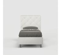 Lit simple conteneur capitonné 80x190cm chambre d'enfant Priya S