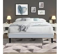 Lit simple en bois - - 120x190 cm - Blanc - Tapissier - 13 lattes