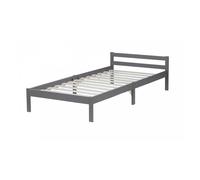 Lit simple en bois 90x200 gris