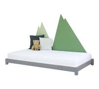 Lit simple en bois TEENY gris 120x200cm Marron G