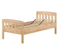 Lit simple en hêtre massif, très stable 100x200 cm, accessoires sélectionnables