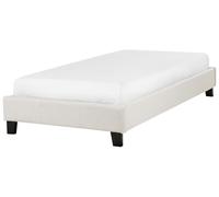 Lit Simple en Tissu Moderne Minimaliste 90 x 200 cm Bureau Chambre Beige Roanne