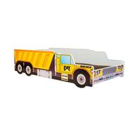 Lit simple enfant - 1001Jouets - Camion de chantier - 140x70 cm - Matelas inclus - 1 place