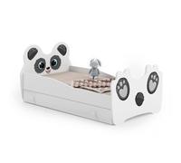 Lit simple enfant - motif panda 160x80cm + tiroir de rangement - avec matelas