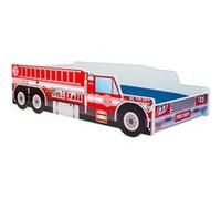 Lit simple enfant pompier 160 avec matelas Rouge G