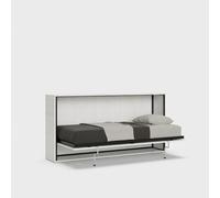 Lit simple escamotable blanc lattes 85x185cm Kando BF