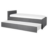 Lit Simple Gigogne en Tissu Gris Foncé 80 x 200 cm Elégant et Minimaliste pour Chambre au Style Contemporain ou Moderne Beliani