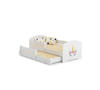 Lit simple gigogne Luk 160x80 licorne Jaune G