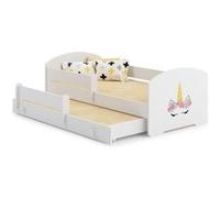 Lit simple gigogne Luk 160x80 licorne Jaune G