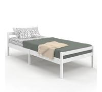 IDMarket Lit simple HARPER 90 x 190 cm avec sommier bois blanc