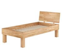 Lit simple hêtre 100x200 stable haut Lit en bois massif Lit senior