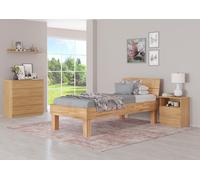 Lit simple hêtre 100x200 stable haut Lit en bois massif Lit senior