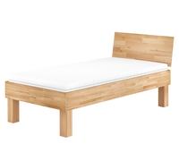 Lit simple hêtre 100x200 stable haut Lit en bois massif Lit senior