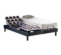 Lit simple idliterie 160x200 en bois matelas sommier tete de lit - sommier a plots gris anthracite Gris