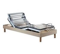 Lit simple idliterie 90x190 en bois matelas sommier tete de lit - sommier a lattes gris Gris