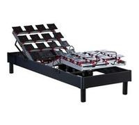 Lit simple idliterie 90x190 en bois matelas sommier tete de lit - sommier a plots anthracite Gris
