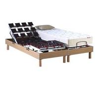 Lit simple idliterie 90x190 en bois matelas sommier tete de lit - sommier a plots chene clair
