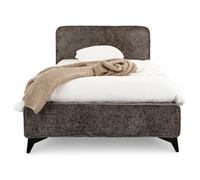 IDIMEX Lit Simple LEVERDA 90x190 cm, Revêtement en Tissu, Lit Style Moderne pour 1 Personne, Cadre de lit en Bois avec sommier Inclus, Gris