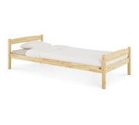 Lit simple lit enfant lit adulte cadre de lit BORIS 90 x 200 cm pin vernis naturel