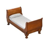 Lit simple miniature style victorien échelle 1/12 pour maisons de poupées, chambre à coucher avec détails réalistes