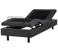 Lit Simple Moderne Ajustable avec Télécommande Réglable Électriquement 80 x 200 cm sans Tête de Lit Polyester Gris Foncé Duke