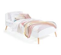 IDMarket – Lit simple scandinave SOREN 90 x 190 cm bois et blanc