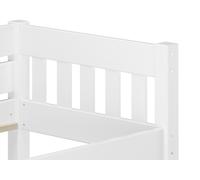 Lit simple style contemporain pin massif blanc 90x200 accessoires sélectionnabl.