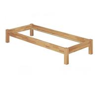 Lit simple style futon en hêtre naturel 90x200, structure de lit sans literie 60.84-09oR