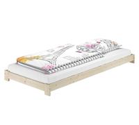 Lit simple surbaissé 90x200 épicéa/sapin massif non traité accessoires en choix