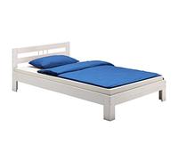 IDIMEX Lit Simple Theo 100 x 200 cm lit pour Enfant en pin Massif lasuré Blanc, avec tête de lit