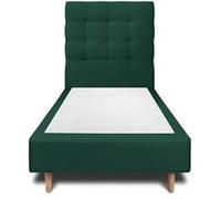 Lit sommeil de plomb 190 x 90 x 35 cm en velours sommier tapissier pour 2 personnes de couleur vert Vert G