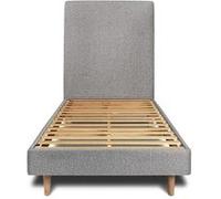 Lit sommeil de plomb 90 x 190 x 29 cm en bois sommier tapissier de couleur gris Gris G