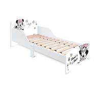 ARDITEX - Lit Enfant en Bois Disney Minnie Mouse - 77x143x60cm - Couleur Blanc - Convient aux Matelas Standards 70x140cm - Montage Facile