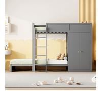 lit superpos enfant-escalier de scurit vertical, armoire, design de garde-corps haut-gris,90*200cm-HAUSS SPOLE