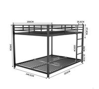 Lit superposé 140x200 cm avec sommier à lattes séparables en métal Lit enfants avec garde-corps de sécurité