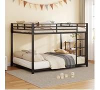 Lit superposé 140x200 cm avec sommier à lattes séparables en métal Lit enfants avec garde-corps de sécurité