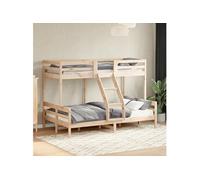 vidaXL Lit superposé sans matelas Bois de pin massif 80x200/120x200 cm Marron