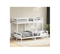 vidaXL Lit superposé sans matelas 80x200/140x200 cm bois de pin massif blanc