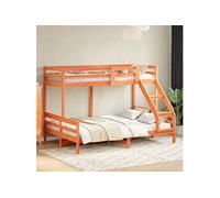 Vidaxl Lit Superposé Sans Matelas 80x200/140x200 Cm Bois Massif Marron