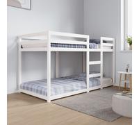 Lit Superposé 90x190 Cm Pin Massif Blanc Solide Blanc