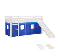 Lit mi-haut bleu 90x200 cm sommier matelas Bleu