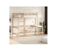 Vidaxl Lit Superposé Avec Bureau 90x200 Cm Bois De Pin Massif Marron