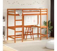 Lit Superposé avec Bureau Simple Chambre 90x200 cm Bois de Pin Massif vidaXL